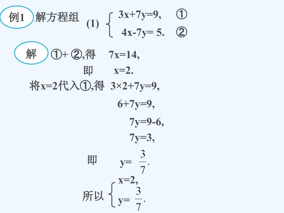 数学华东师大版七年级下册7.2二元一次方程组的解法_第2页