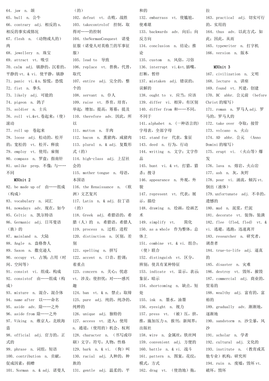 最新2014年与牛津课本单词表一致的高中模块一至十一单词表_第4页