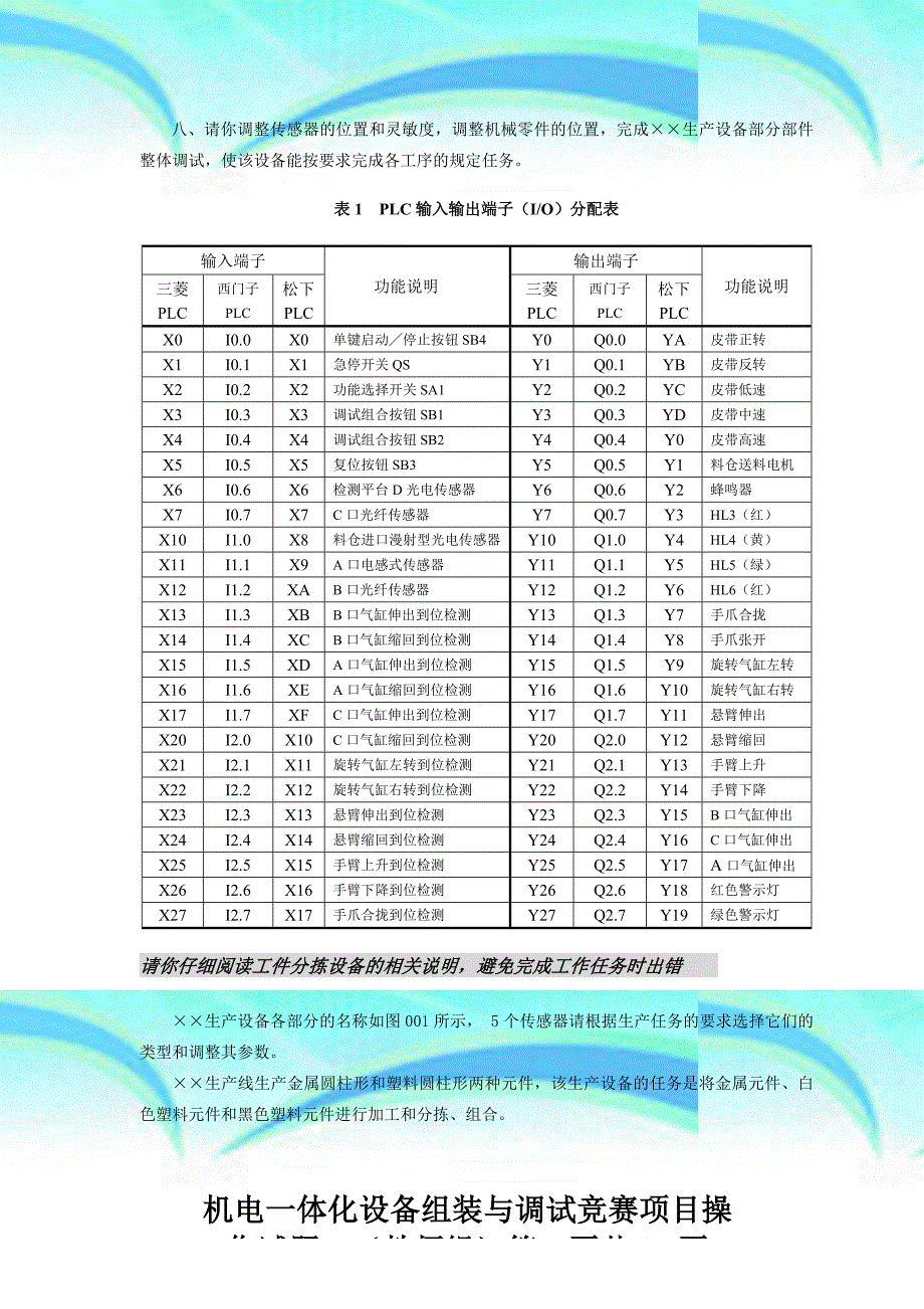 机电一体化设备组装与调试竞赛项目操作考试二(教师组)_第4页