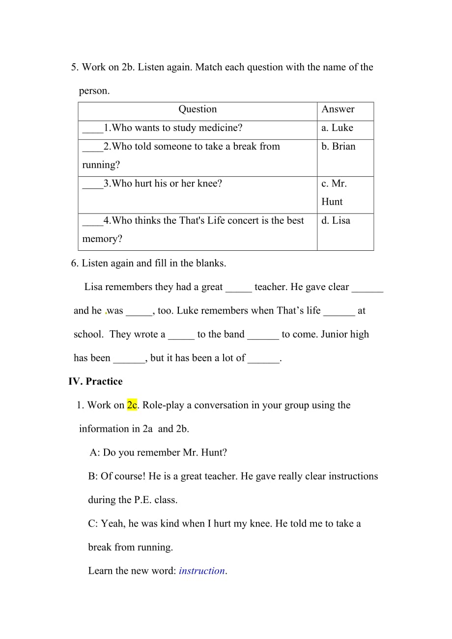 英语人教版九年级全册u14 period 1 a-1a-2d_第4页