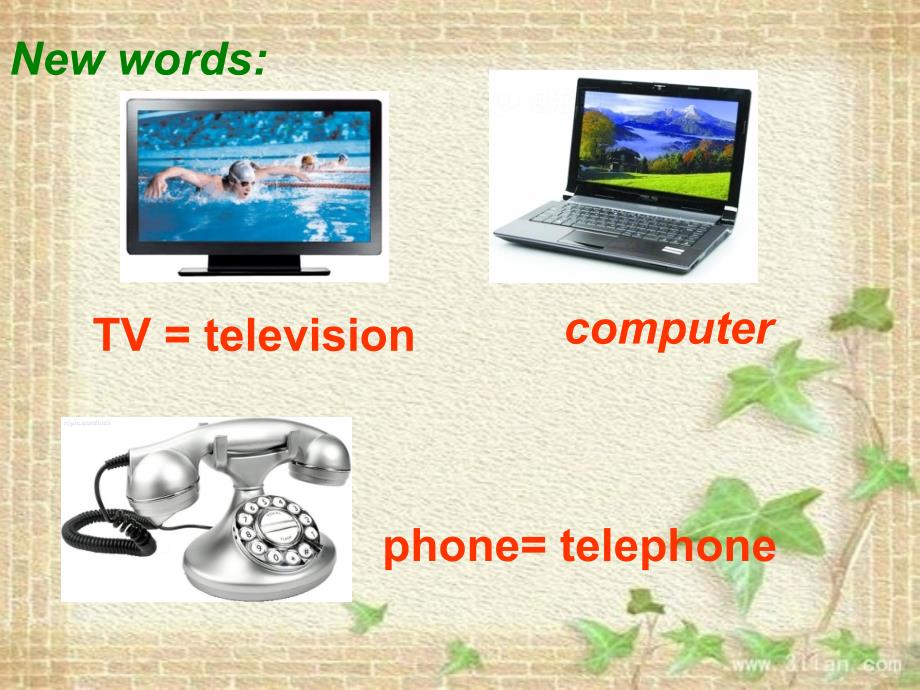 冀教版四年级上册英语lesson8 tv and phone_第2页