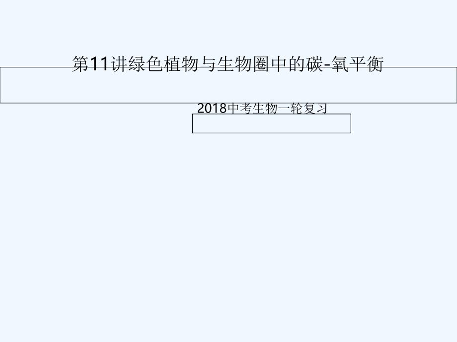 2018中考生物一轮复习第11讲绿色植物与生物圈中的碳-氧平衡_第1页