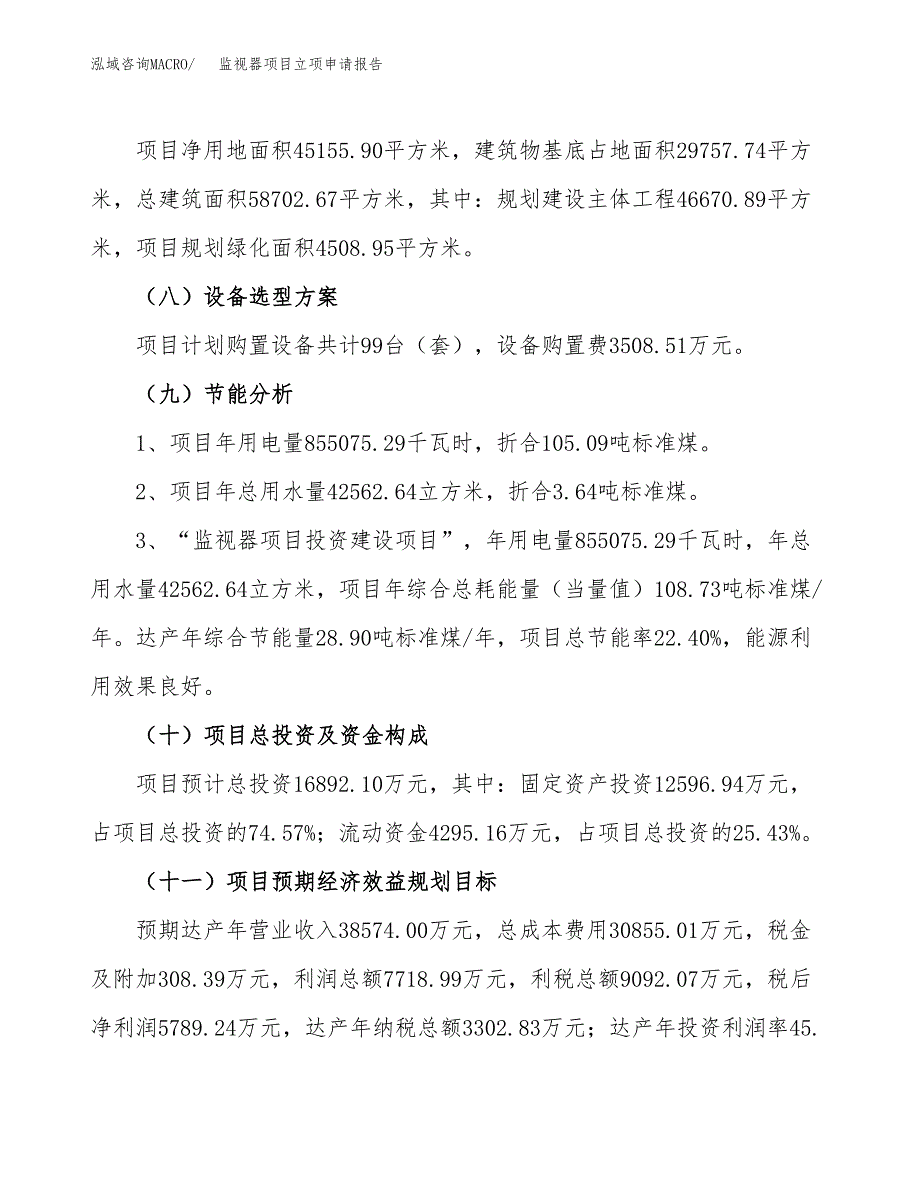 关于建设监视器项目立项申请报告模板（总投资17000万元）_第3页