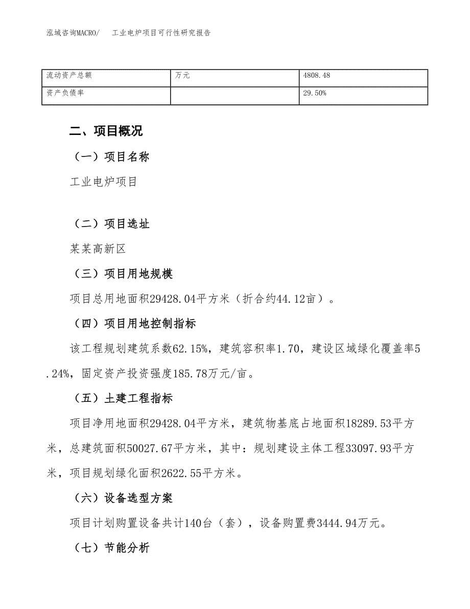 工业电炉项目可行性研究报告（总投资10000万元）（44亩）_第5页