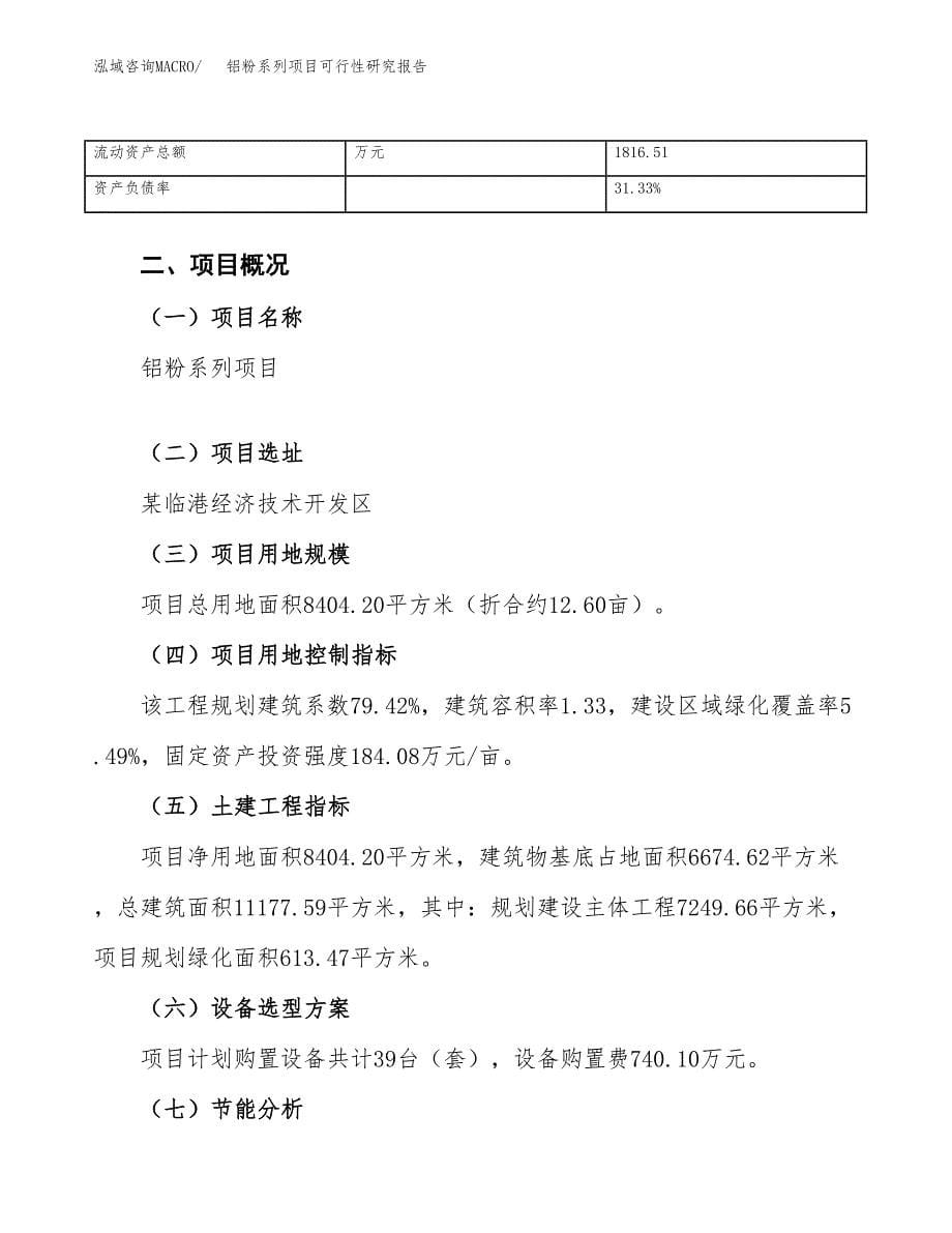 铝粉系列项目可行性研究报告（总投资3000万元）（13亩）_第5页