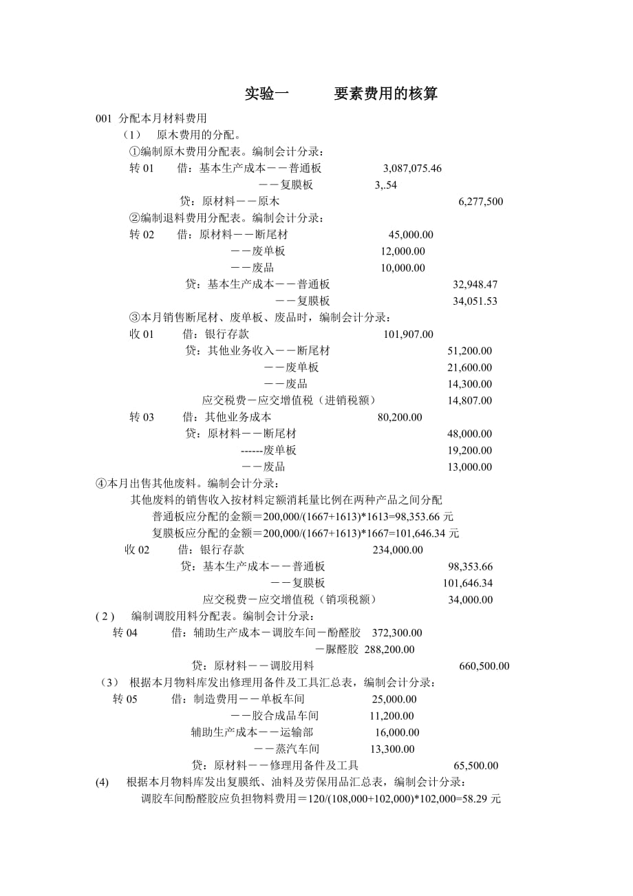 成本会计实验分录.doc_第1页