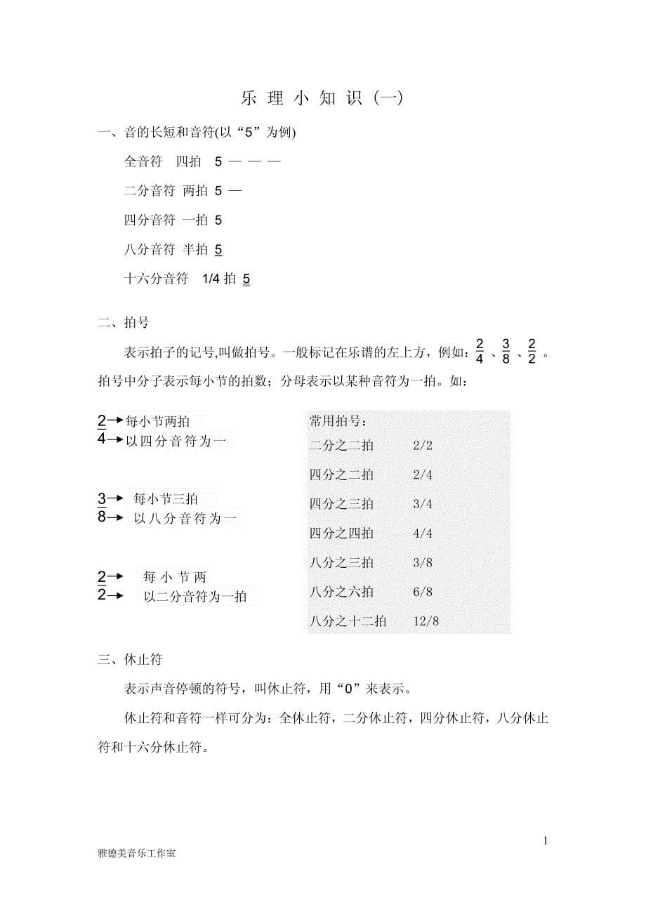 萨克斯初级教程（简谱）_第5页