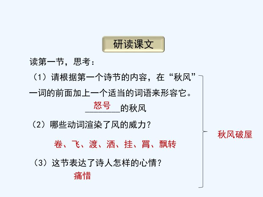 2017秋八年级语文上册第五单元17《诗词五首》茅屋为秋风所破歌（第2课时）语文_第3页