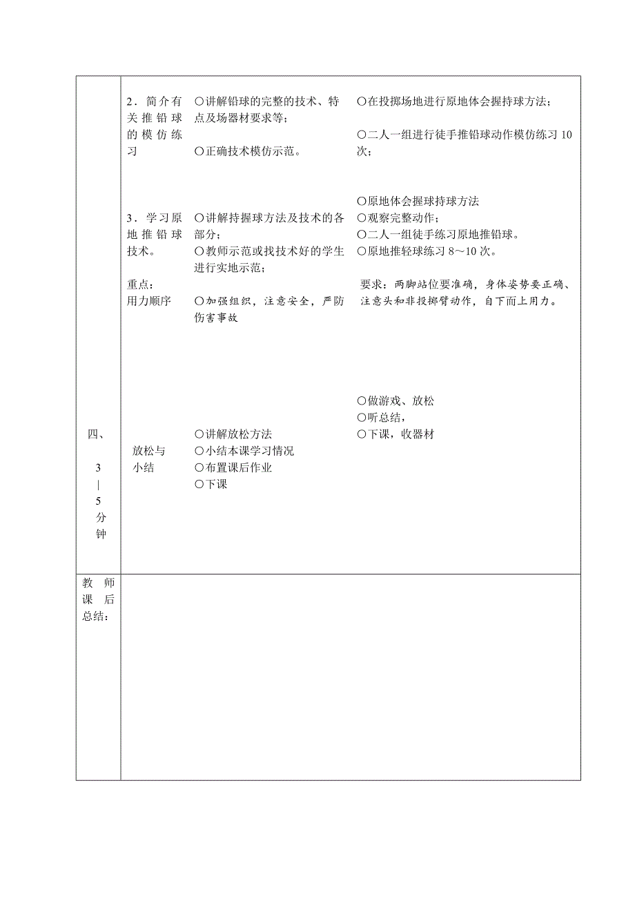 背向滑步推铅球专业技术(完整教案)_第2页