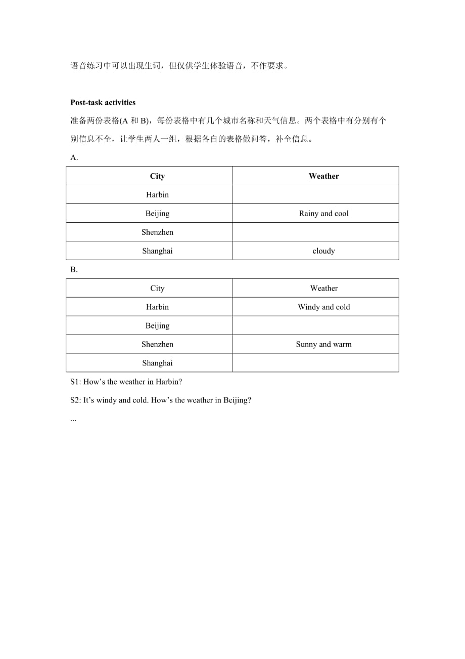 （精品教育）unit 12 weather 教案3_第3页