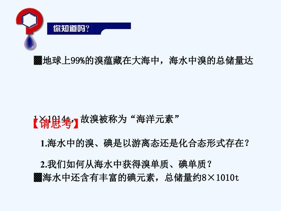 2017-2018高中化学 专题2 从海水中获得的化学物质 第1单元 氯 溴 碘及其化合物——溴、碘的提取 苏教必修1_第1页