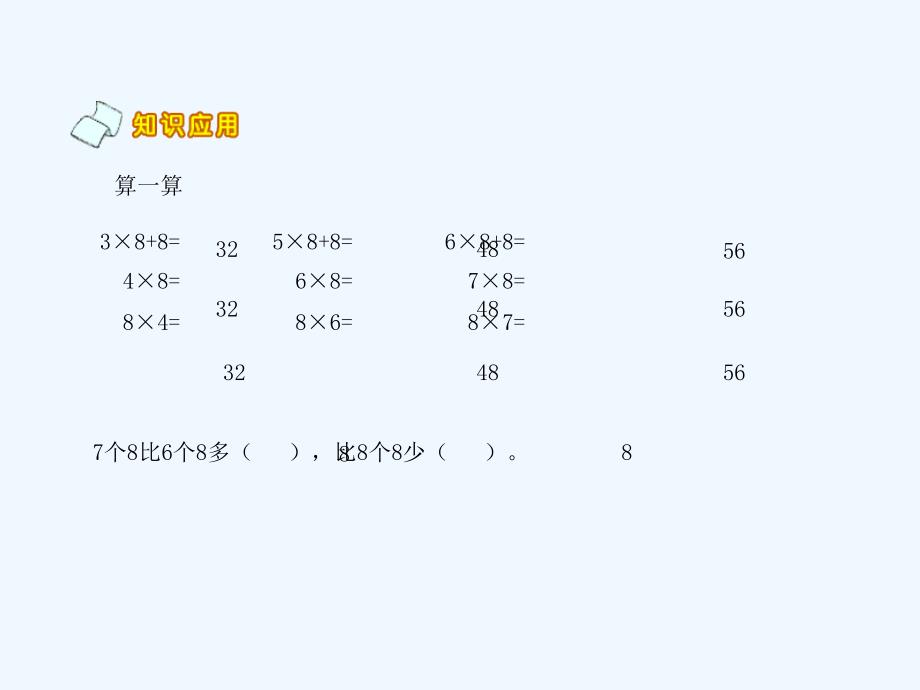 2017秋二年级数学上册第六单元用8的口诀求商2苏教_第4页