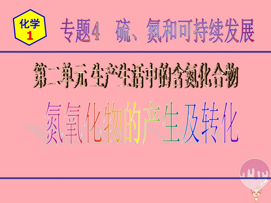 2017-2018高中化学 专题4 硫、氮和可持续发展 第2单元 生产生活中的含氮化合物——氮氧化物的产生及转化 苏教必修1_第1页