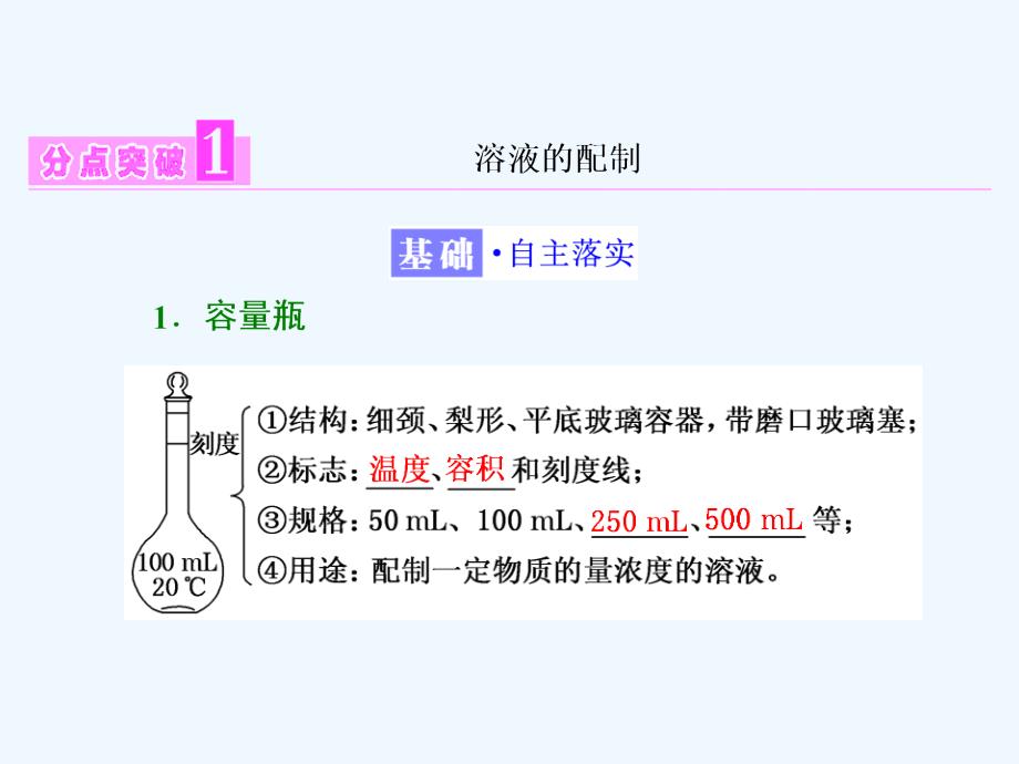 2017-2018高中化学 专题1 化学家眼中的物质世界 第二单元 研究物质的实验方法（第4课时）溶液的配制及分析 苏教必修1_第3页