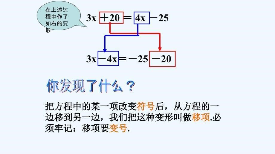 2017-2018七年级数学上册 3.3 一元一次方程的解法 第1课时 移项、合并同类项 （新）湘教_第5页
