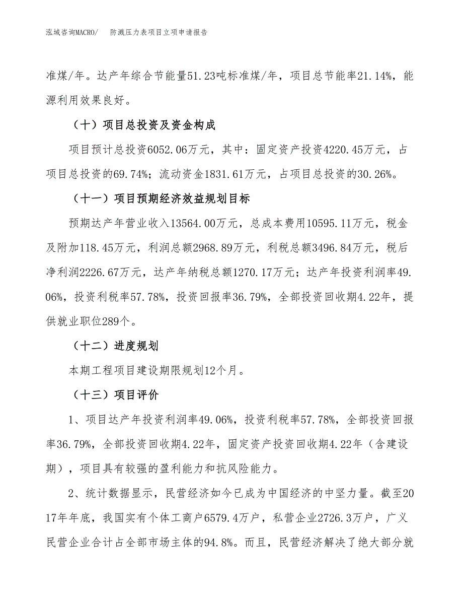 关于建设防溅压力表项目立项申请报告模板（总投资6000万元）_第4页