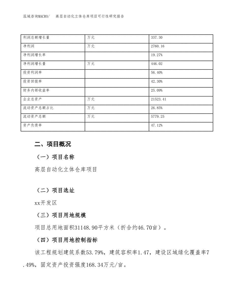 高层自动化立体仓库项目可行性研究报告（总投资11000万元）（47亩）_第5页