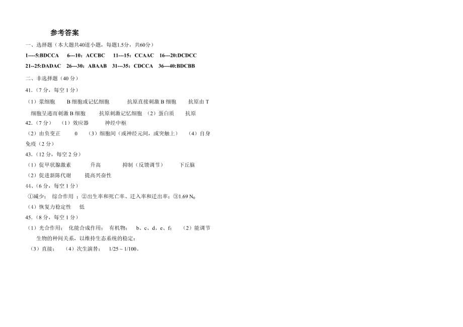 （教育精品）河南省新野县第三高级中学2014年高二上学期第四次月考生物试卷_第5页