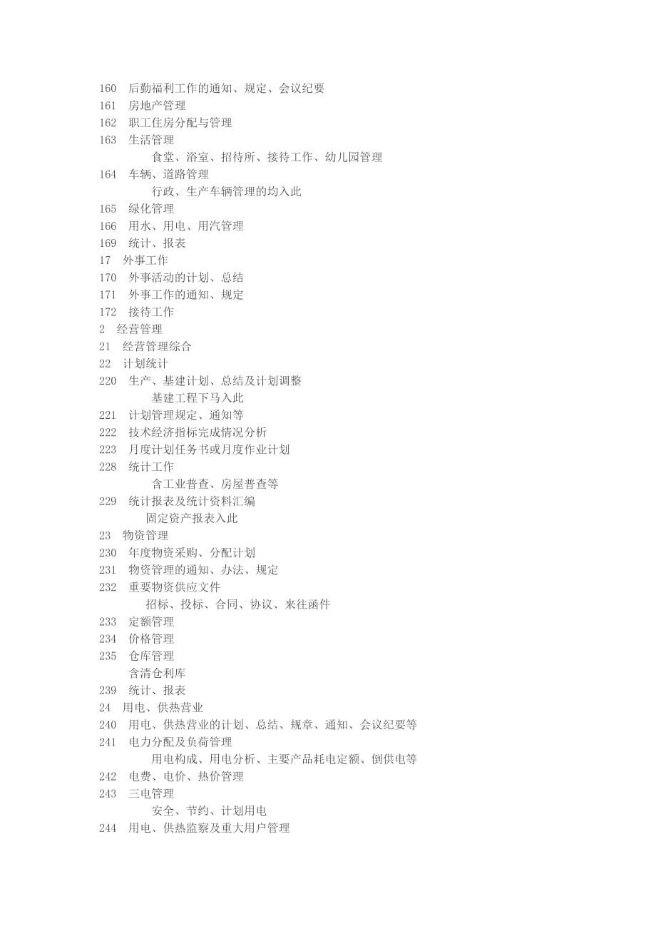 电力工业企业档案分类表0-5(同名18621)_第4页