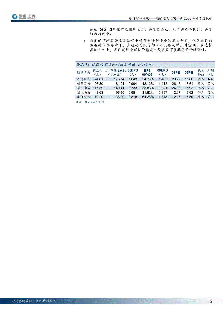 输配电及控制行业2008年4季度报告_第2页