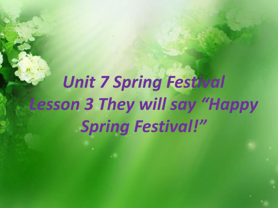 （教育精品）unit 7 spring festival lesson 3 they will say ''happy spring festival!''_第1页