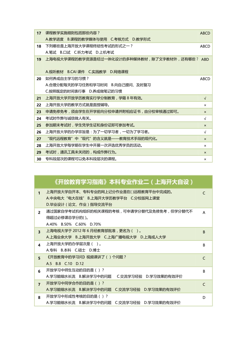 电大开放指导-网上作业答案[1](同名3622)_第2页