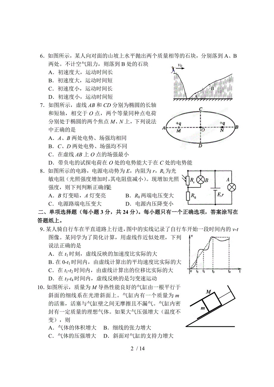 浦东新区高物理综合测验题_第2页