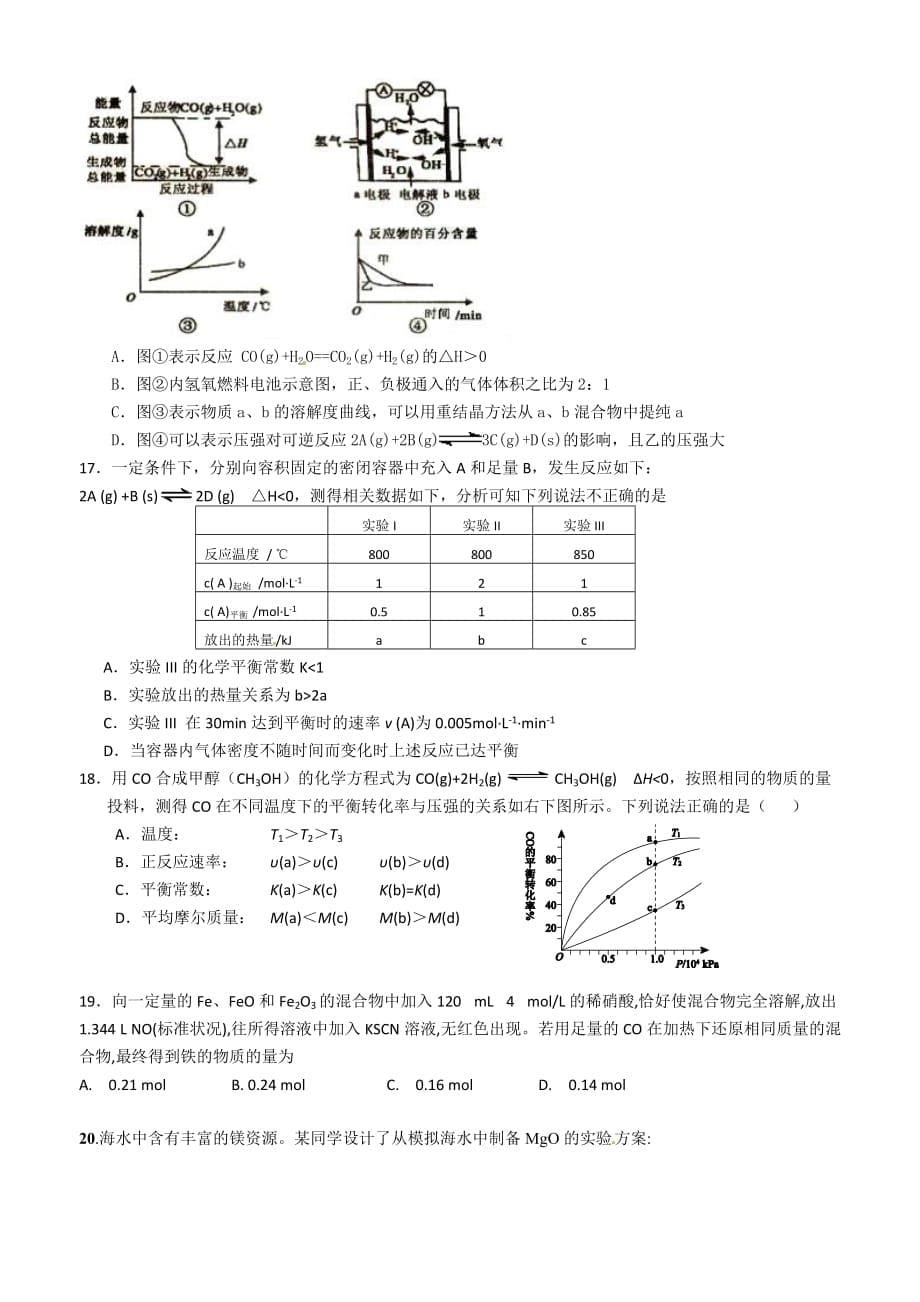 （教育精品）山西省2014年高三12月月考化学试卷-1_第5页