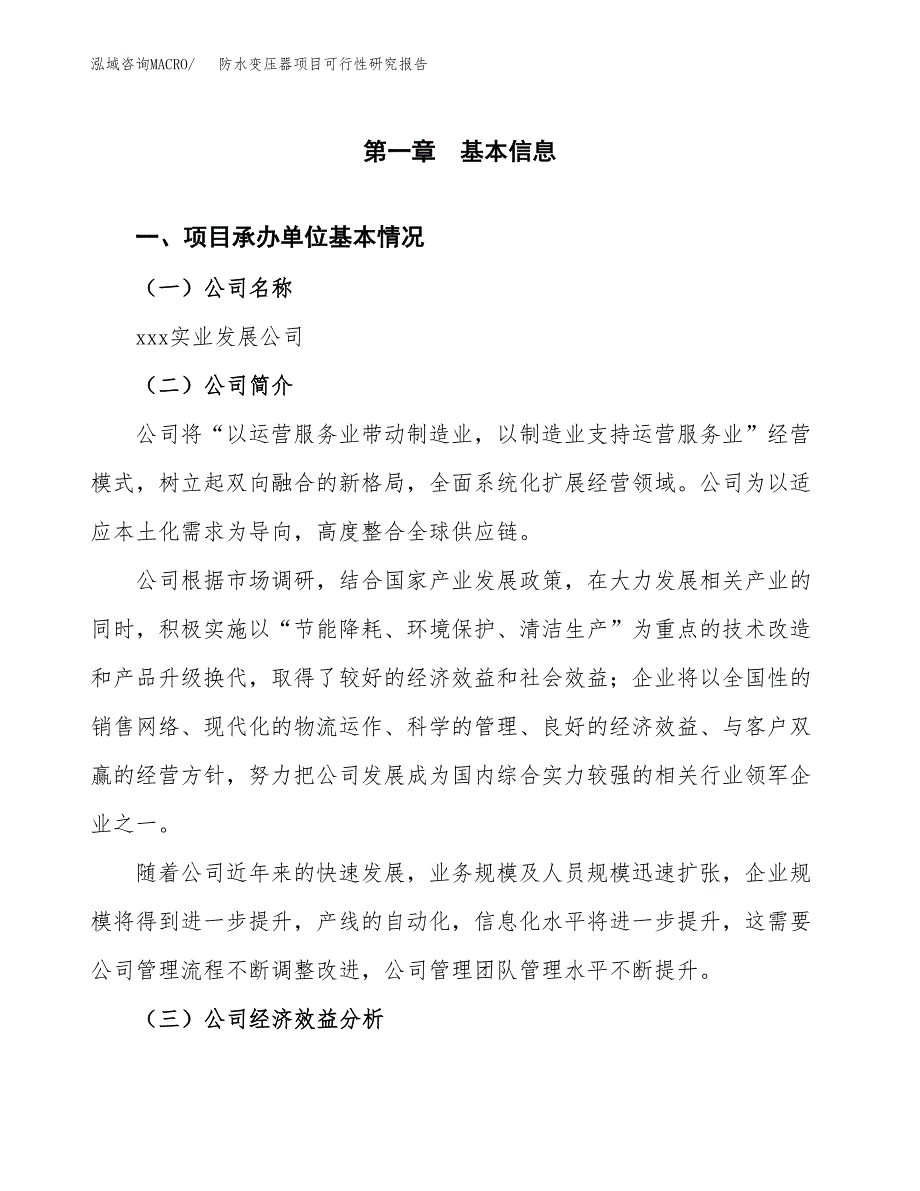 防水变压器项目可行性研究报告（总投资16000万元）（64亩）_第3页