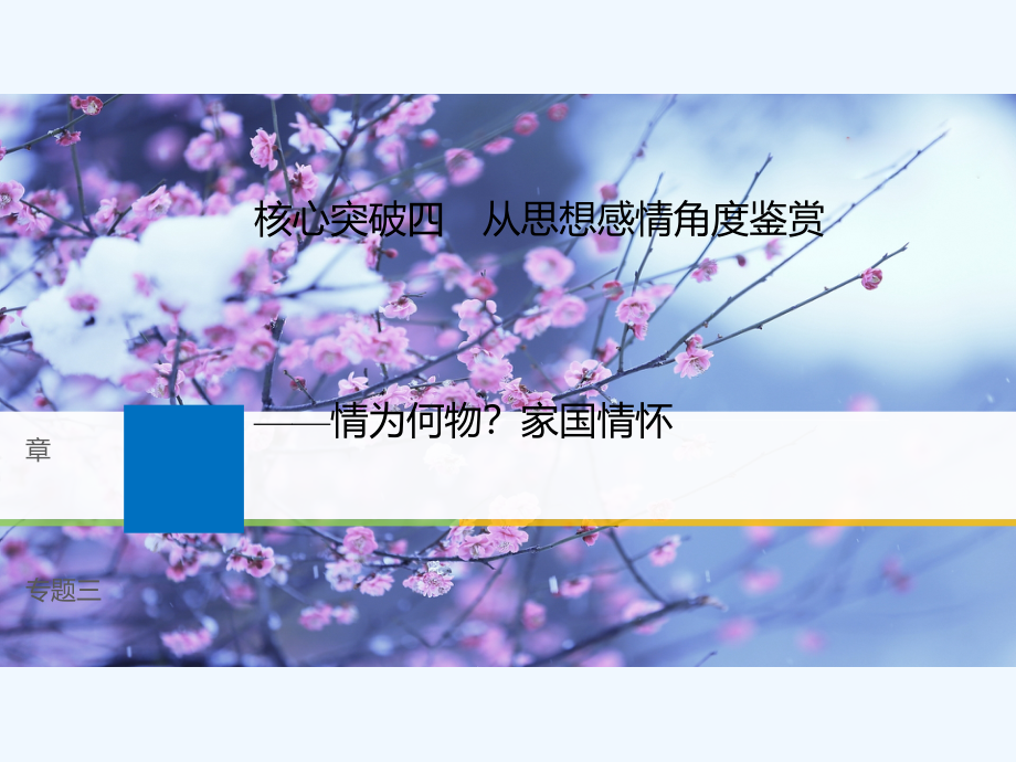 2019届高考语文一轮复习 第七章 古诗鉴赏-基于思想内容和艺术特色的鉴赏性阅读 专题三 理解必备知识掌握关键能力 核心突破四 从思想感情角度鉴赏_第1页