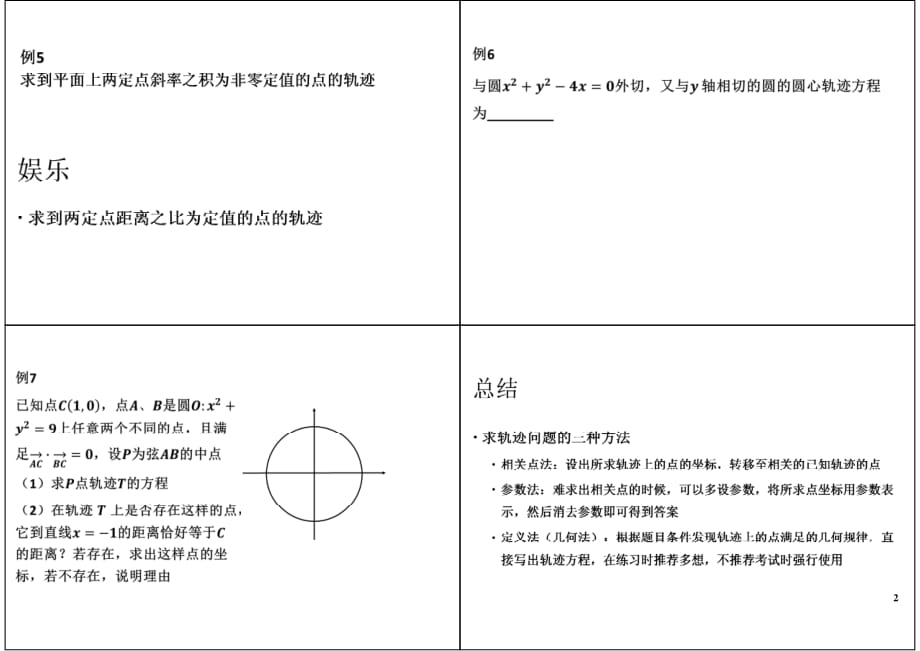 轨迹问题的常见解题方法_第2页