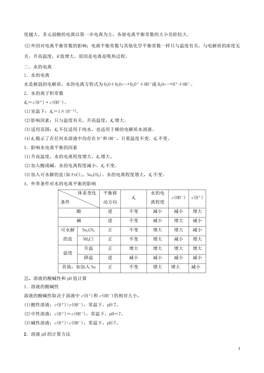 2019年高考化学二轮复习专题10 水溶液中的离子平衡考点讲解学案_第3页