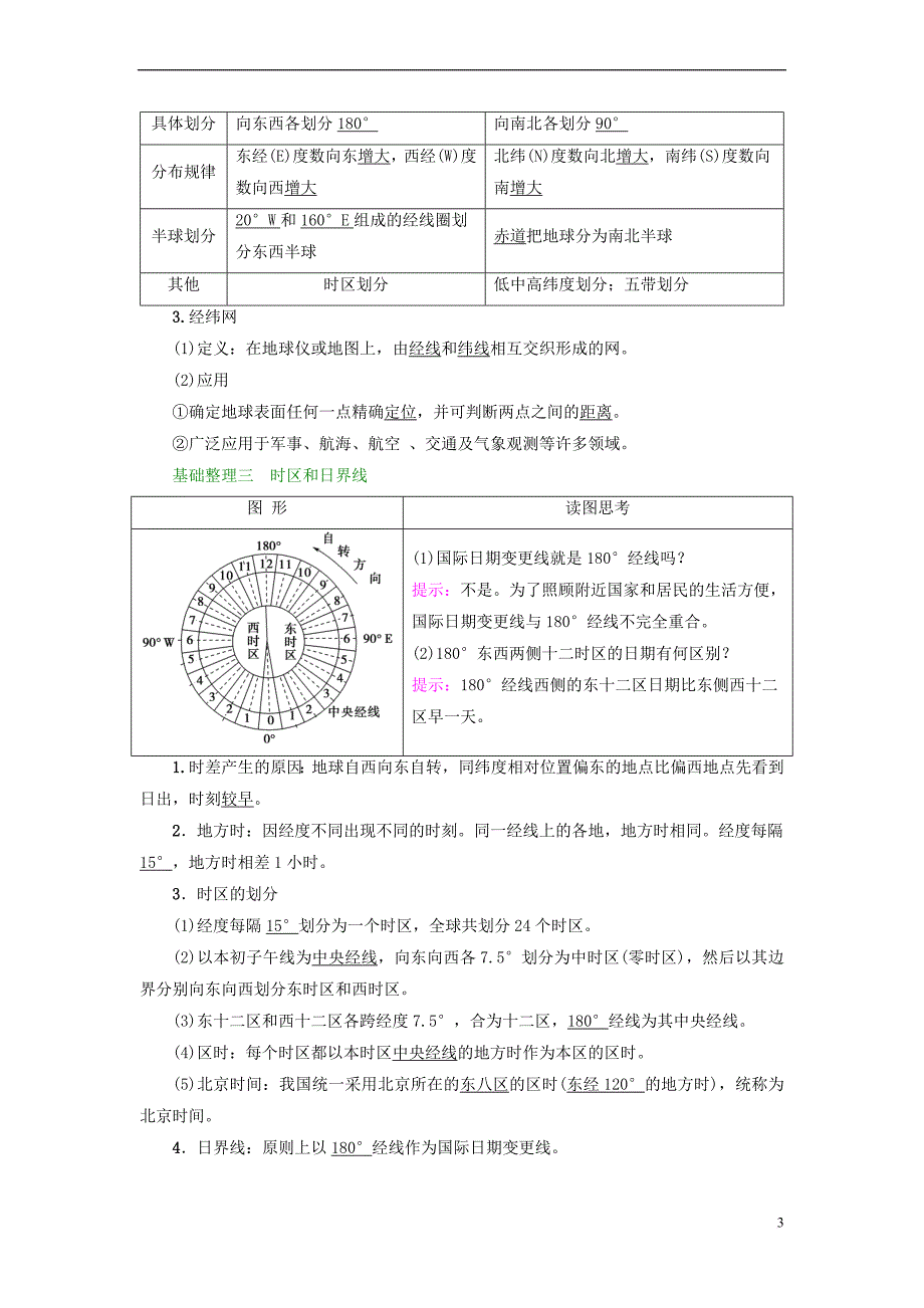 2018版高考地理大一轮复习第2部分 地球与地图 第1讲 地球学案_第3页