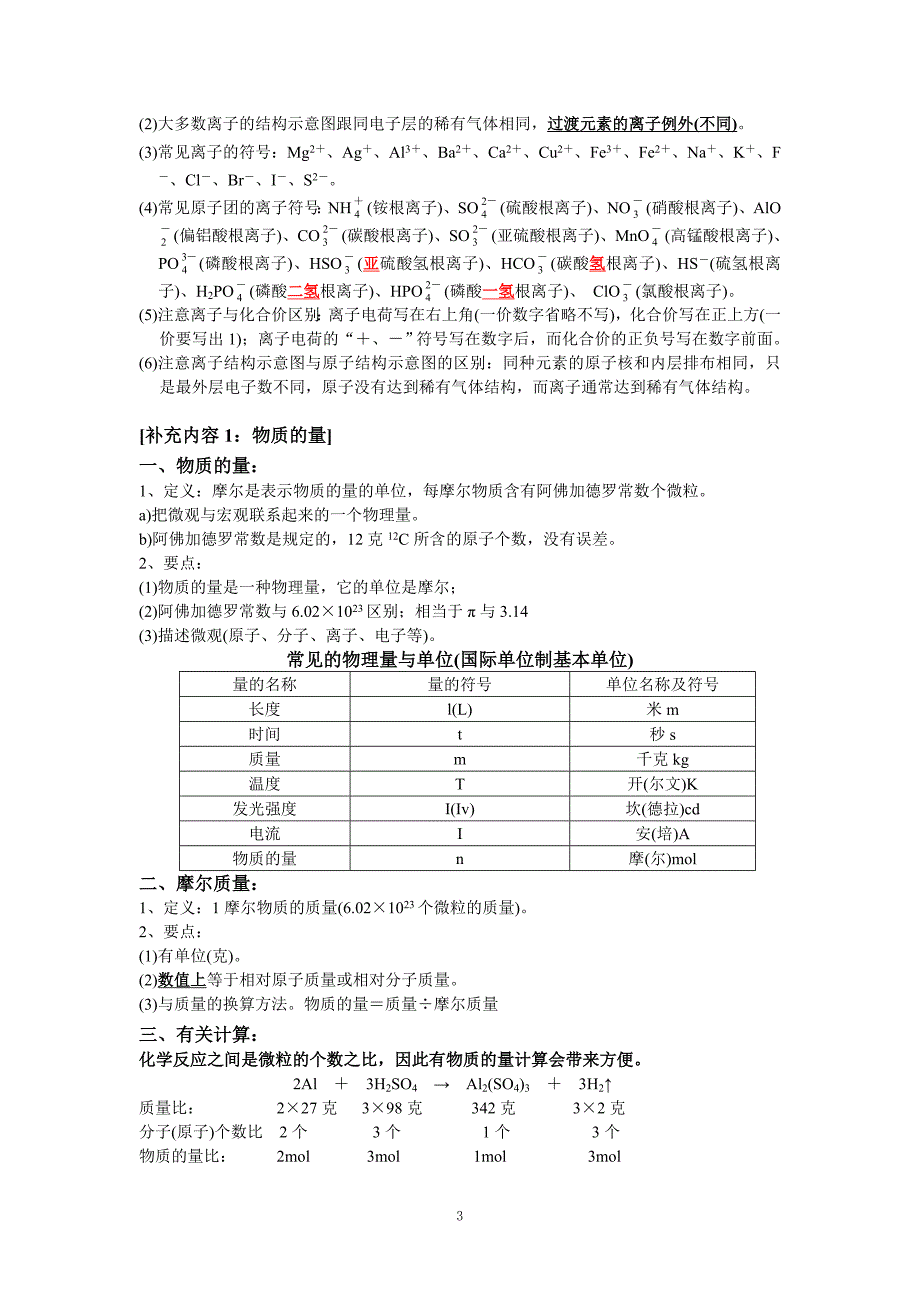 化学高一第1章笔记(全部)_第3页