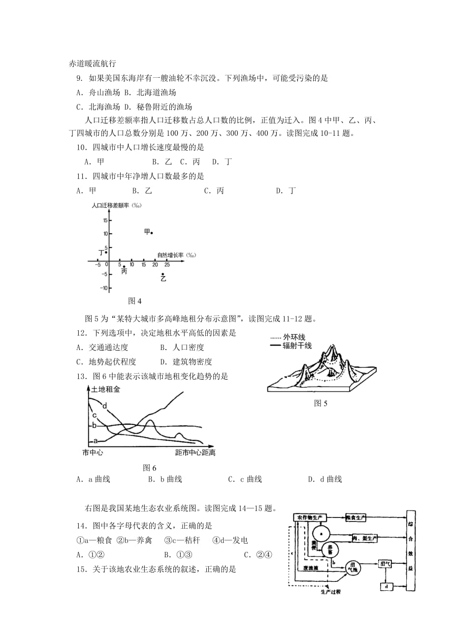 2008年江苏省镇江市高二地理学业水平测试模拟试卷三 人教版_第2页