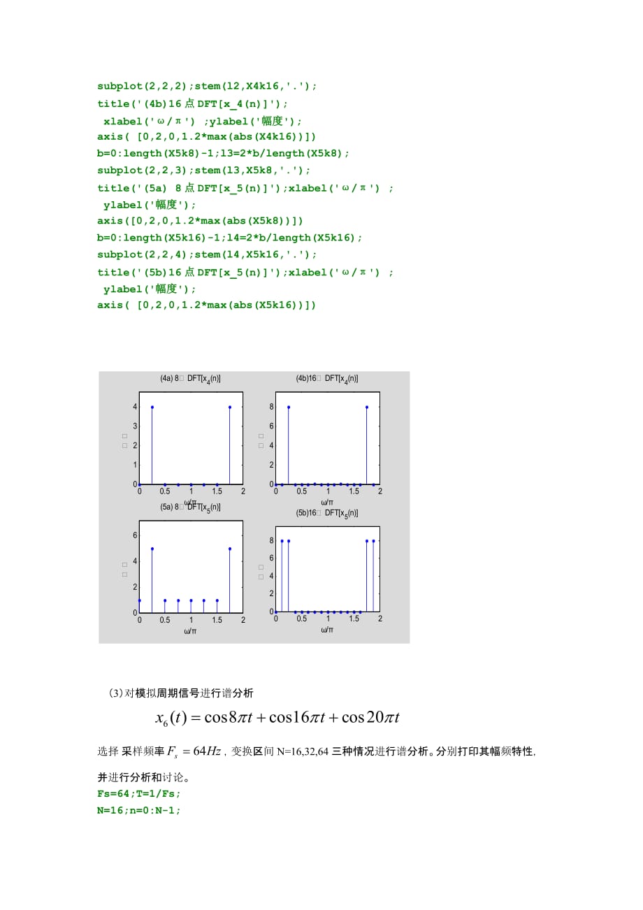 数字信号处理实验三FTT_第4页