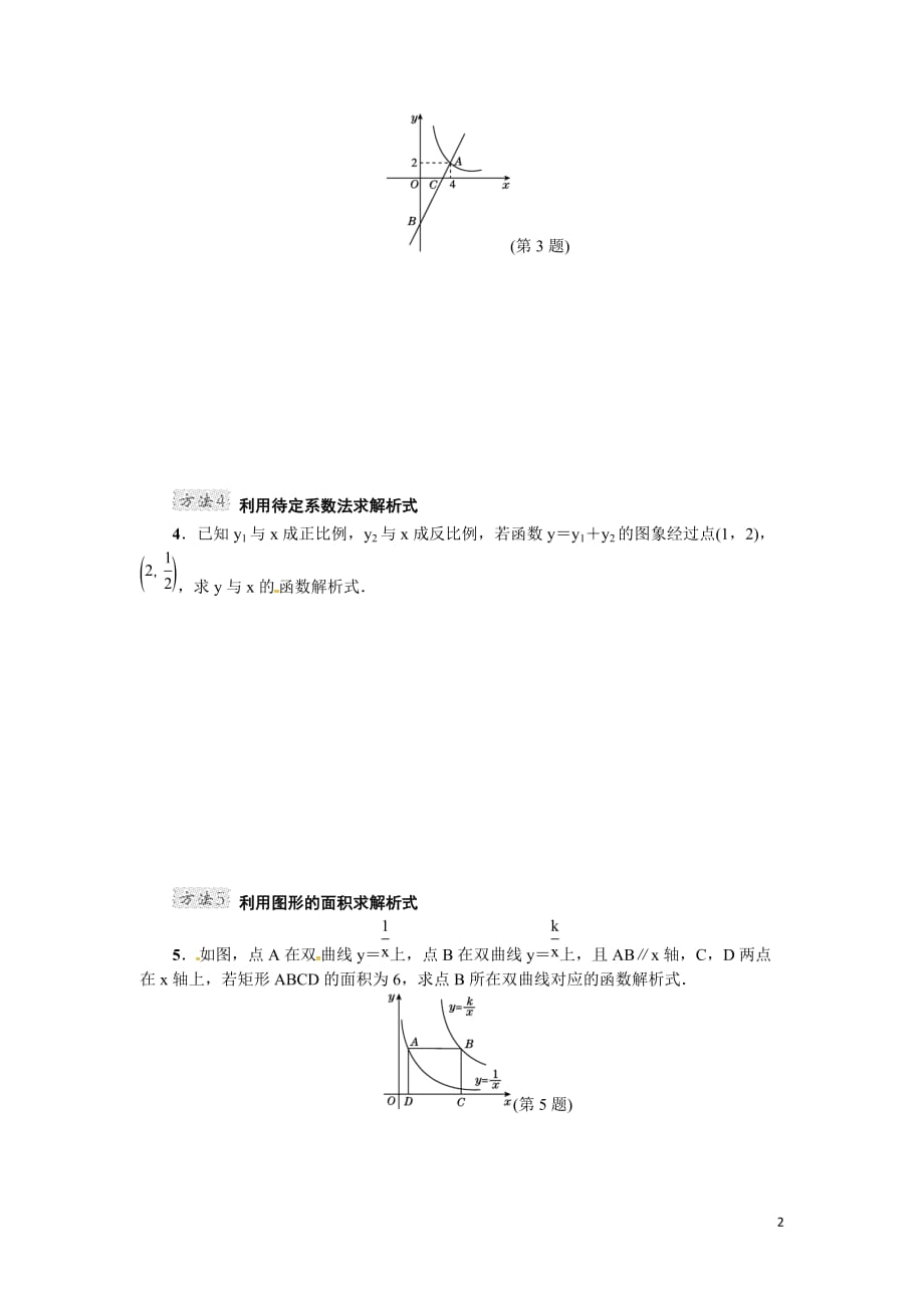 专训1　求反比例函数解析式的六种方法_第2页