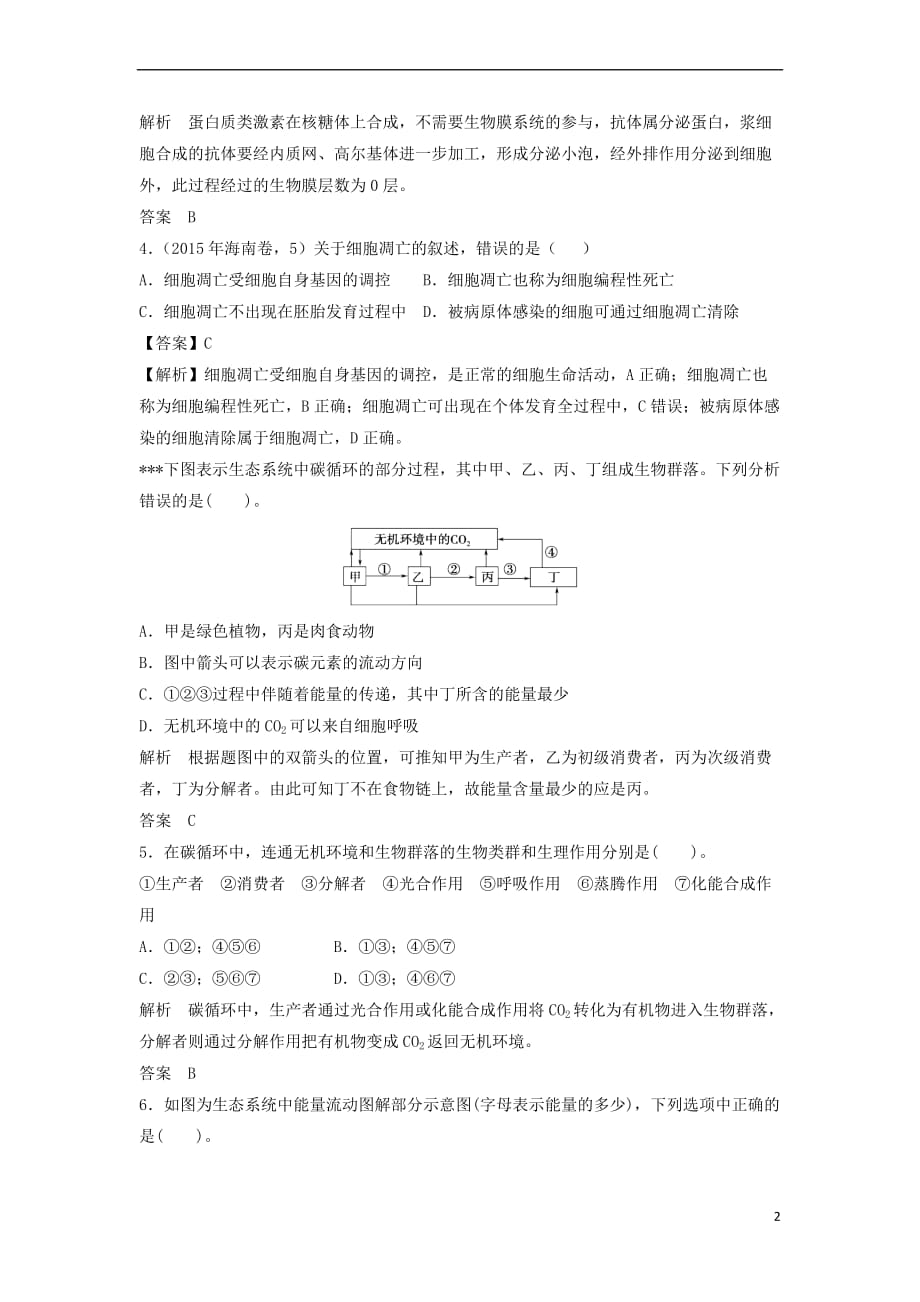 2018年高考生物课外天天练（28）_第2页