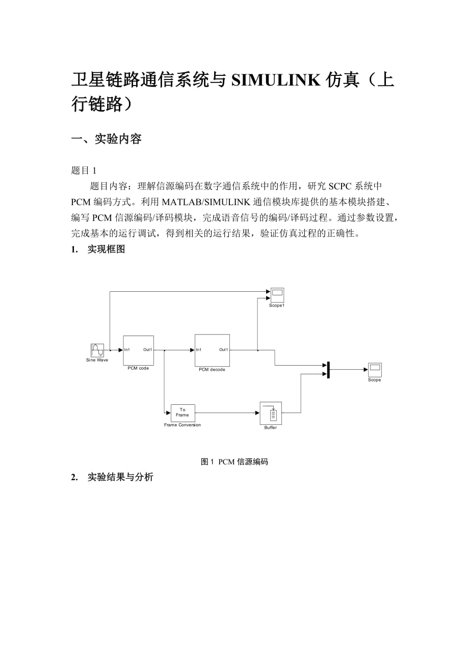 卫星链路通信系统与SIMULINK仿真(上行链路)new_第1页