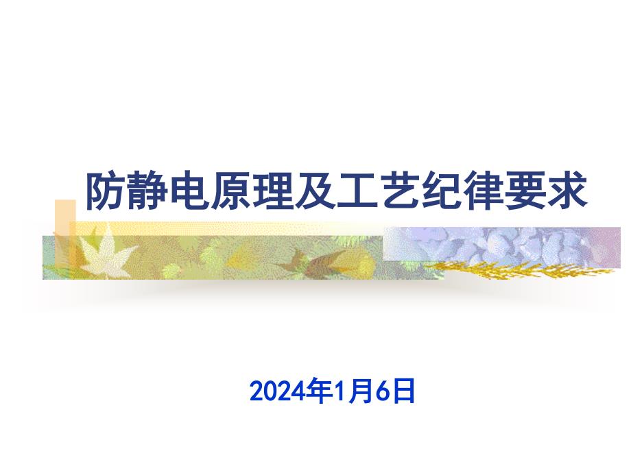 防静电原理及工艺纪律 要求_第1页