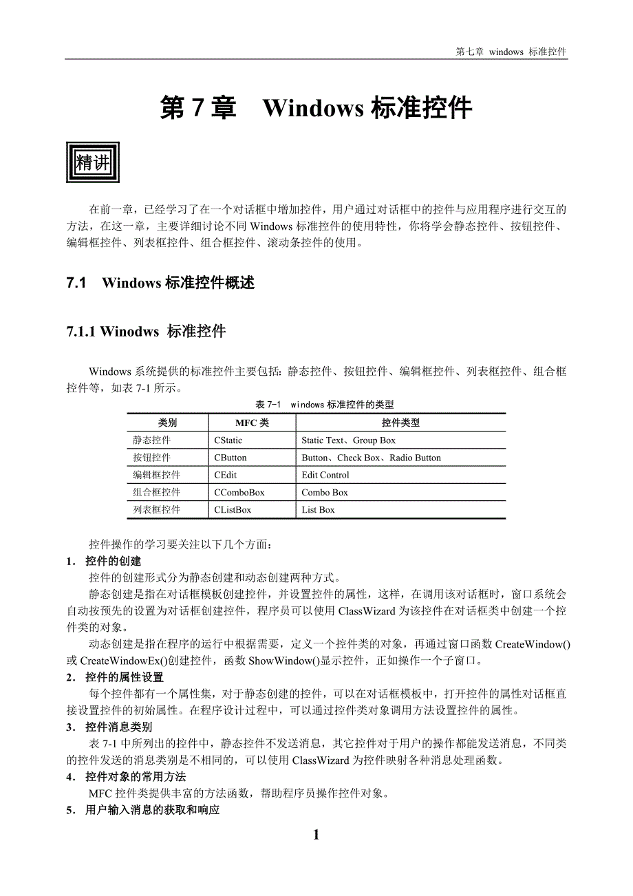 VC++6.0入门【第七章_windows标准控件】.doc_第1页