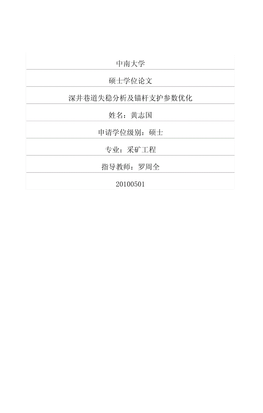 深井巷道失稳分析及锚杆支护参数优化_第1页