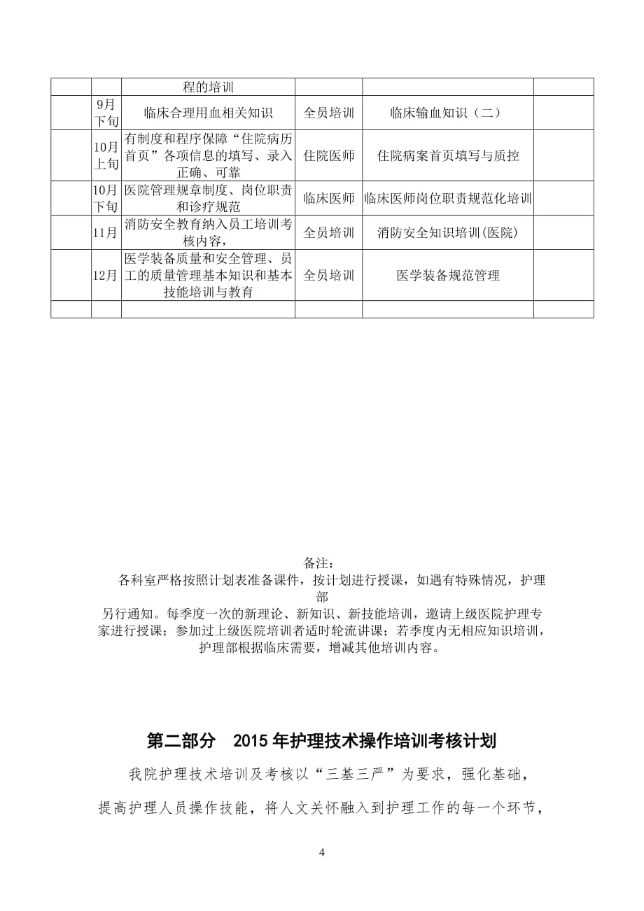 2015年护理部培训考核计划_第4页