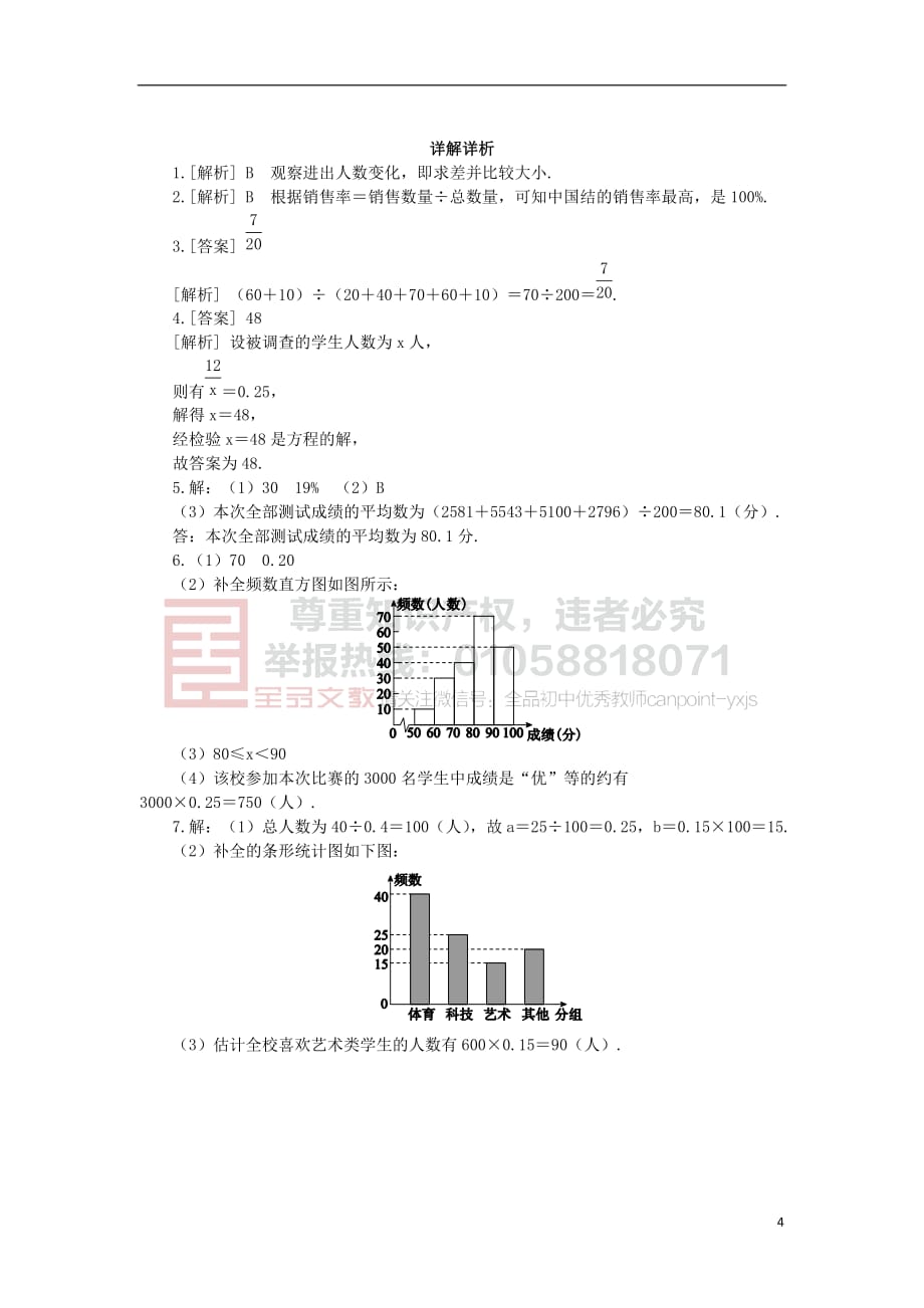 2019年春八年级数学下册第5章 数据的频数分布本章中考演练练习 （新版）湘教版_第4页