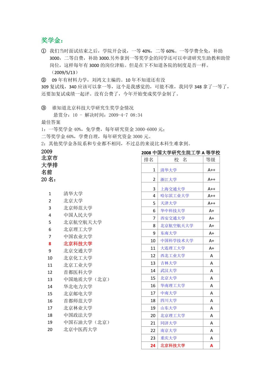 北京科技大学考研信息_第2页