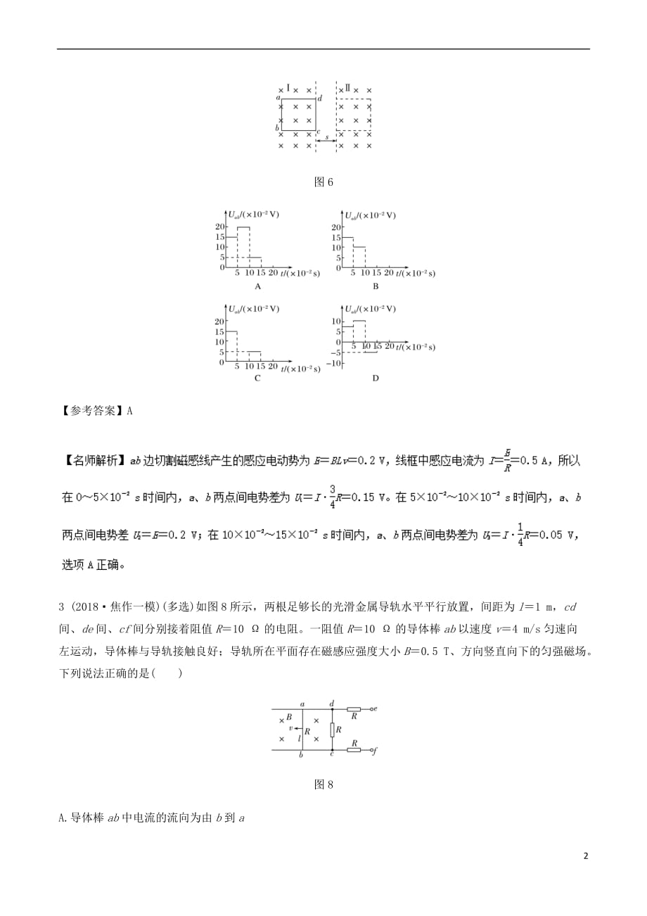 2019年高考物理一轮复习专题10.7 电磁感应中的电路问题千题精练_第2页