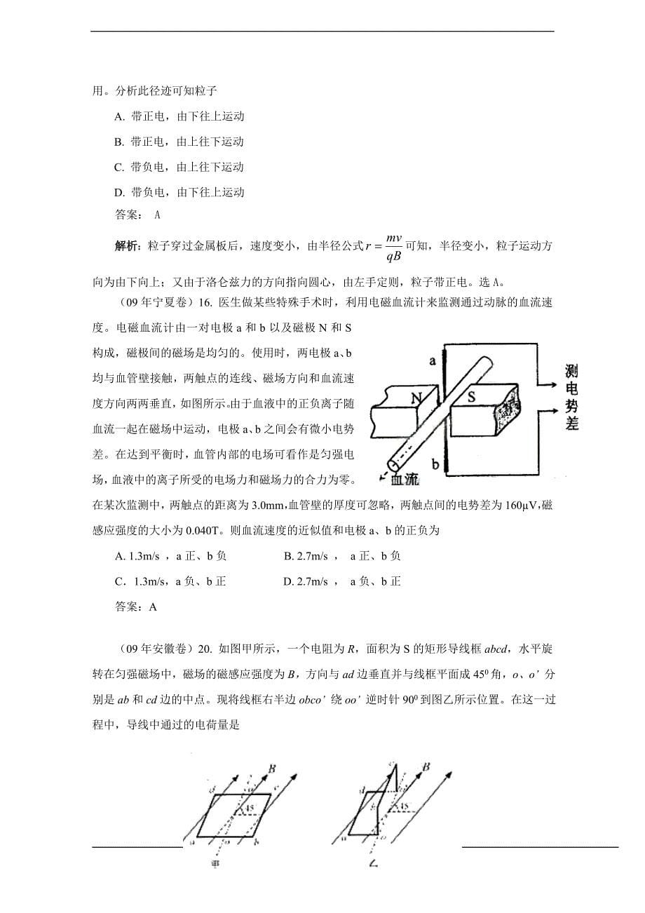 (1)2009年高考物理试题分类汇编—磁场.doc_第5页