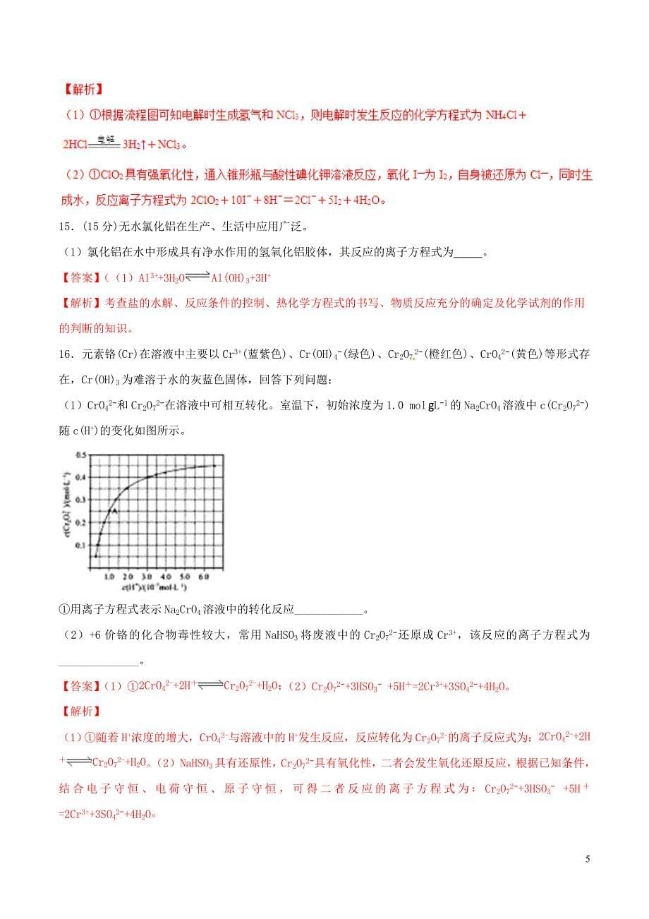 2019年高三化学冲刺复习主观题一遍过 专题01 陌生化学方程式专练（含解析）_第5页