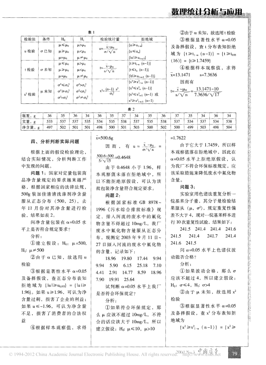 假设检验在数据分析中的应用_卞为梅_第2页