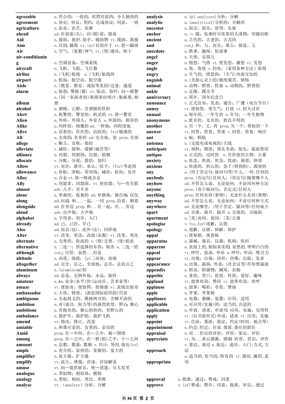 考研英语大纲词汇2016._第2页